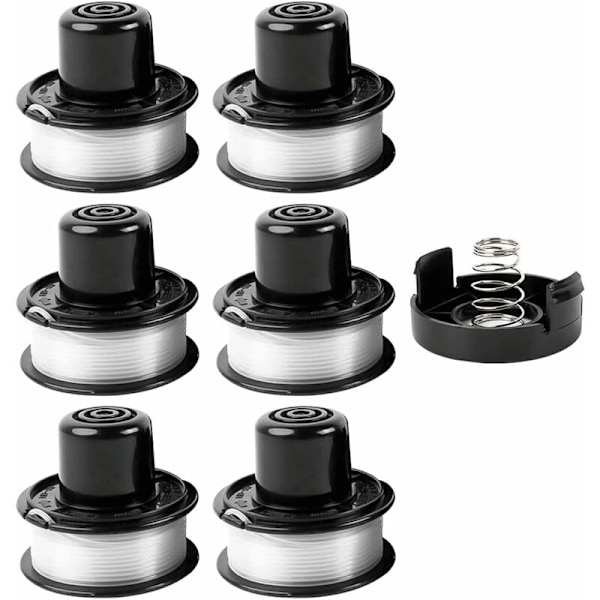 6 Pakk Reserve Spole til Black Decker RS-136-BKP/682378-02 20ft Auto Feed Trimmer Line til GL250/GL310/GL360