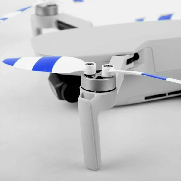 4 Par Foldbare Lav Støj Stille Flyvepropeller Udskiftning til Mavic Mini Drone, Dobbeltsidede Farverige Stribede Propellerblade Sort Sølv