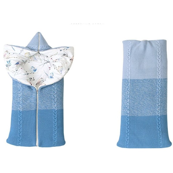 Swaddle filt Mjuk sovsäck för kuvert stickning bomull - Född sovande omslag - Grön +