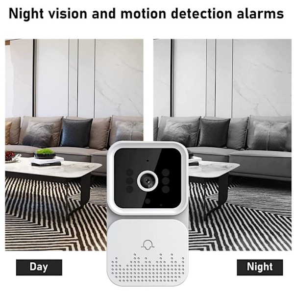 Smart Videodörrklocka Trådlös Fjärrkontroll Intercom HD Nattseende WiFi Dörrklocka Stöldskydd, Tvåvägskommunikation