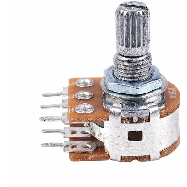 2 st B50K 50K Ohm 6 Terminaler Dubbla Rotationskoniska Linjära Potentiometrar