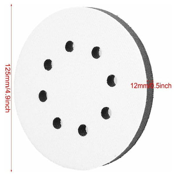 Sandertillbehör Mjukt Pad Svampgränssnitt Kudde Pad Diameter 125mm för Slipdynor -DENUOTOP