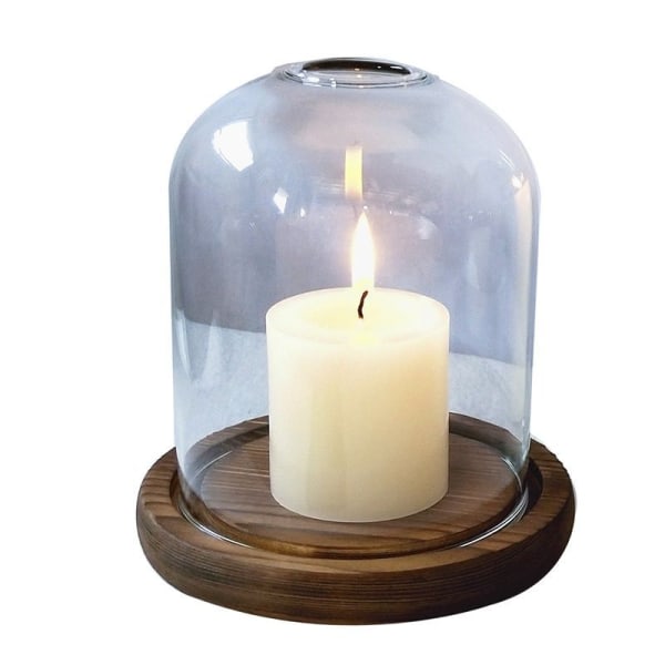 Aromaterapi glas lysestage varmebestandig gennemsigtig glas lampeskærm hjemme stearinlys dekoration vindtæt