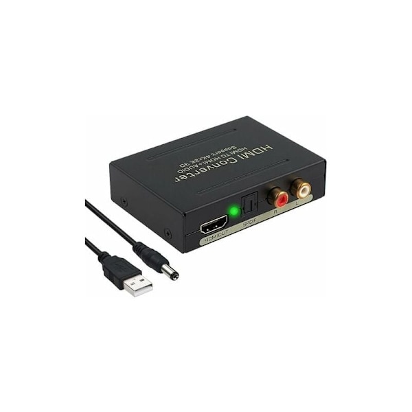 4K HDMI-ljudkonverterare - Extrahera digitalt till analogt ljud - SPDIF/Toslink RCA L/R - Högdefinition videoadapter för Blu-ray DVD Xbox One och mer