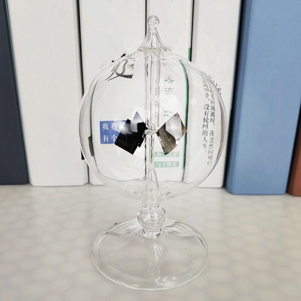 Solar Crookes Radiometer Glass Vindmølle Håndlaget Leke for Fest Gave Dekorasjon Transparent