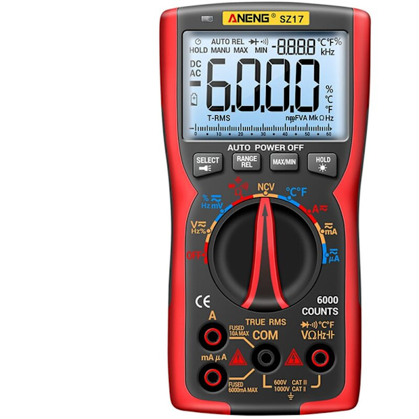 ANENG SZ17 DIY Transistor Kondensator NCV Detektor LCR Meter Digital Multimeter 6000 Professionell True RMS AC/DC Analog Tester