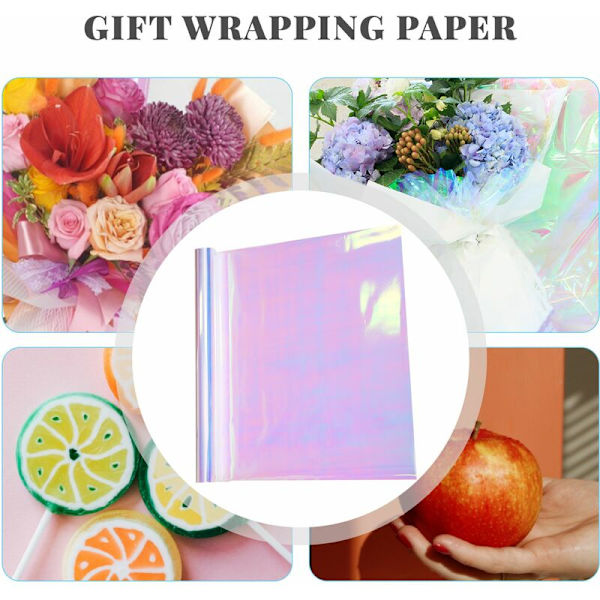 Regnbågs Cello Floral Inslagning Papper Tårta Godis Kex Förpackning Hantverk Inslagning Färgglad Cellofan Rulle