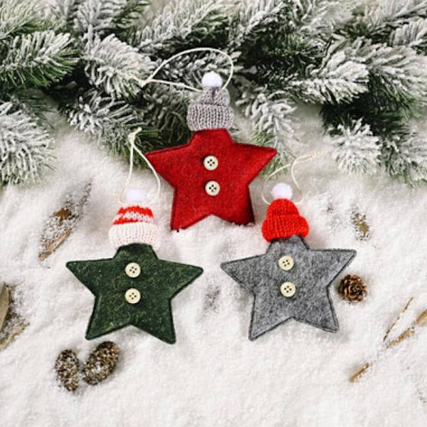 Grön julgransprydnad stjärna julgransdekoration juldekorationer för nyår juldekorationer