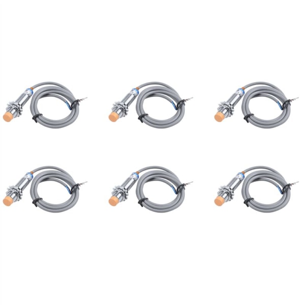 6X DC6-36V 300MA NPN NO Tubulär Induktiv Närhetssensorbrytare 4 Ledare 3 LJ12A3-4-Z-BX
