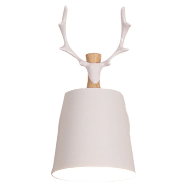 LED Vegglamper Moderne Tegneserie Hjortegevir Jern Gevir Vintage Vegglampe Soverom Sengelampe Gang Trappe Dekor Lys Armatur E27-Hvit