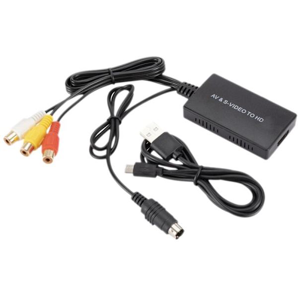 2X S-Video - 3RCA CVBS Komposiittiaudio- ja videomuunnin, tukee 1080P 720P