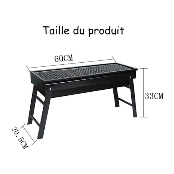 Bærbar grill, Kulgrill 60 x 33 x 20,5 cm - RWPortable grill