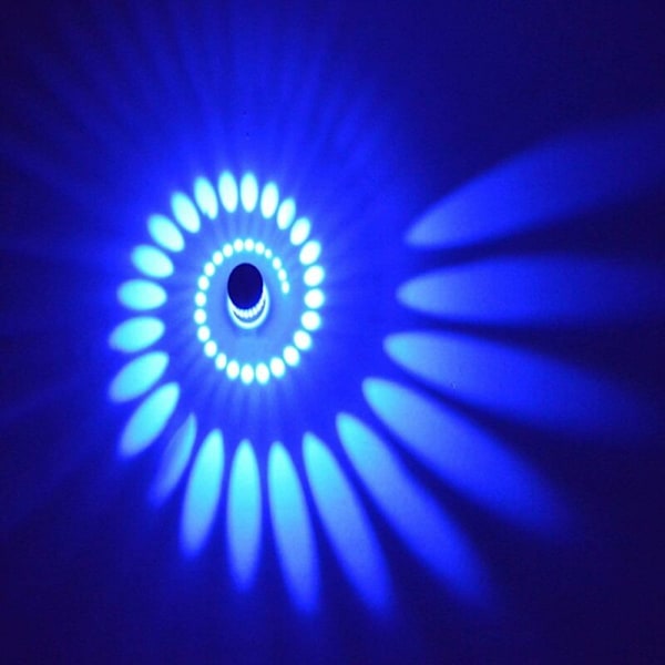 Coocnh LED Vægskinne 3 watt, aluminium væglampe, badeværelseslampe, moderne væglampe Blå strålelys