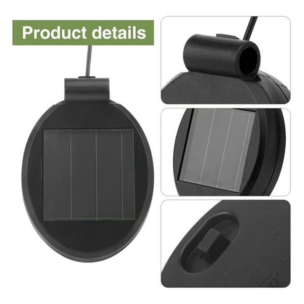 4-pakning solcelle LED-lys erstatning toppdel panel, solcellepanel lanternedeksel pære tilbehør batteriboks