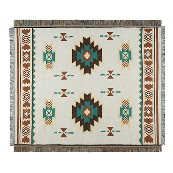 Boho Oversized Throw Blanket, Geometrisk Tapestry Vintage Woven Throw Blankets, Hjemmeinnredning for Sofa Couch Chair Bed Travel