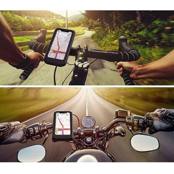 Vanntett sykkeltelefonholder, 360° scooter smarttelefonholder med regntrekk telefonholder for motorsykkel