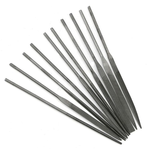 10 st set med små nålfilar 140 mm verktyg pärlning hobbyhantverk snidning reparation skärverktyg