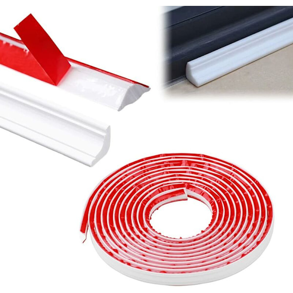 PVC Fliselister - 3 Meter - Fleksibel Selvklæbende Kalkliste til Sokkel og Sokkelbrædder - Hjørnedekoration (12mm x 9mm)