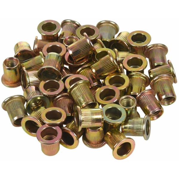 M6x12mm litteäkantainen mutterikiinnike, kierteitetty, mutteri, 50 kpl
