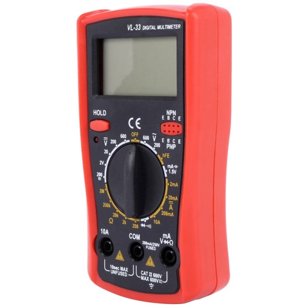 VL-33 Elektronisk Multimeter LCD Digital Multimeter Spenning Motstand Elektrisk Tester Strømmåler