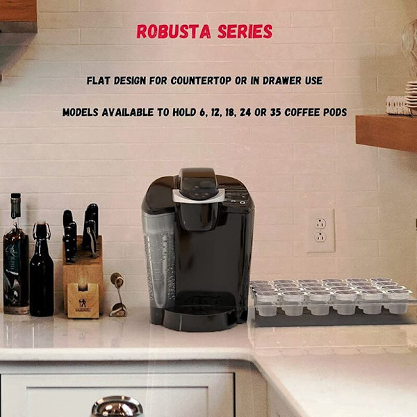 35 Håls Akryl Kaffe Kapsel Display Ställ Kaffe Bönor Förvaringshållare Kaffe K Cup Finishing Bricka 2