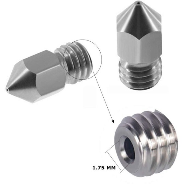 26 stk. MK8 3D-printerekstruderdyse hærdet stål slidstærkt messing til 3