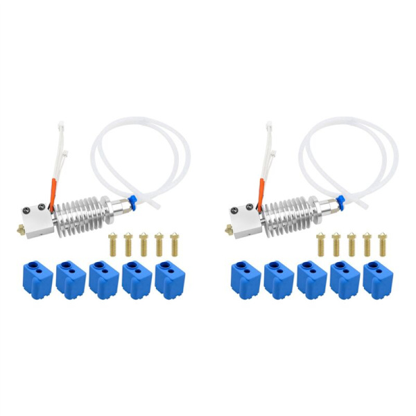 2x 3D-skrivar Extruder Kit med Silikonstrumpa och 0,4 mm Munstycke Hotend Print Head