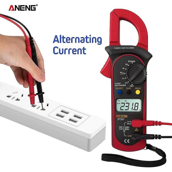 Aneng St201 Digitalt Tangamperemeter 2000 Tællinger Amperemeter AC/DC Spænding Modstand Diode Tester