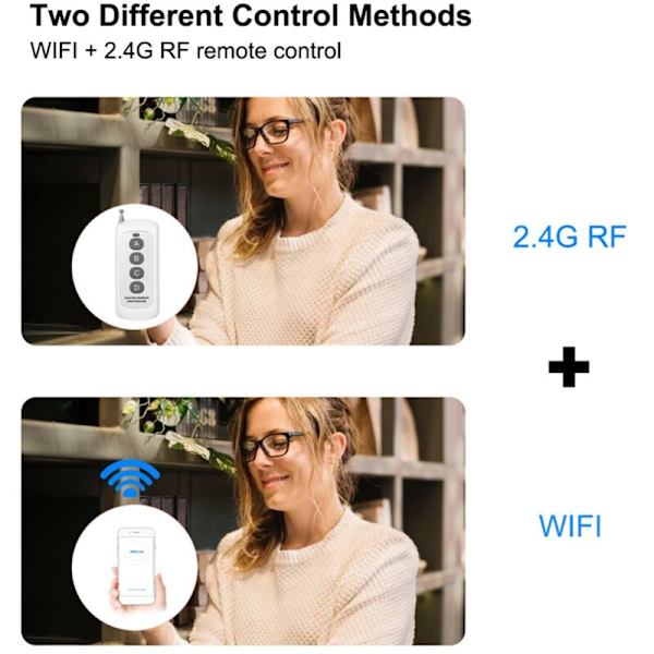 Smart WiFi Bluetooth Switch Relay Modul+Fjernbetjening 7-32V Til/Fra Controller 4CH 2.4G WiFi Fjernbetjening til Alexa