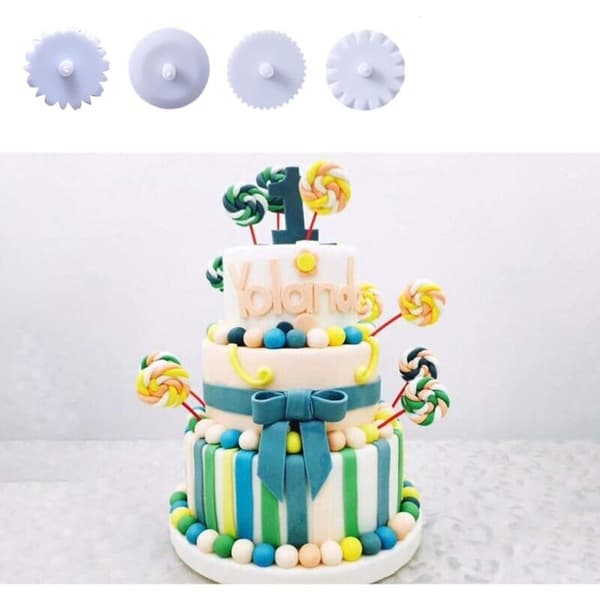 Fondantdeig-ruller for kaker, 3 stk.