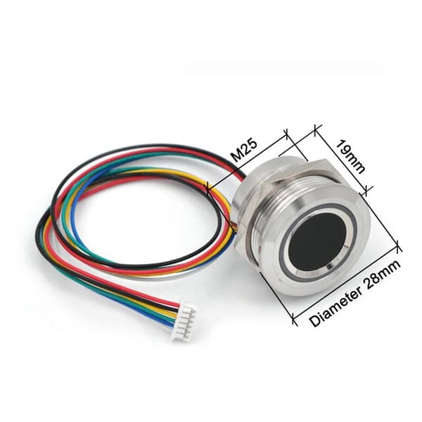 R503-5V RGB LED DC5V UART MX1.25-6Pin Vanntett Kapasitiv Fingeravtrykkmodul Sensor Skanner for Android