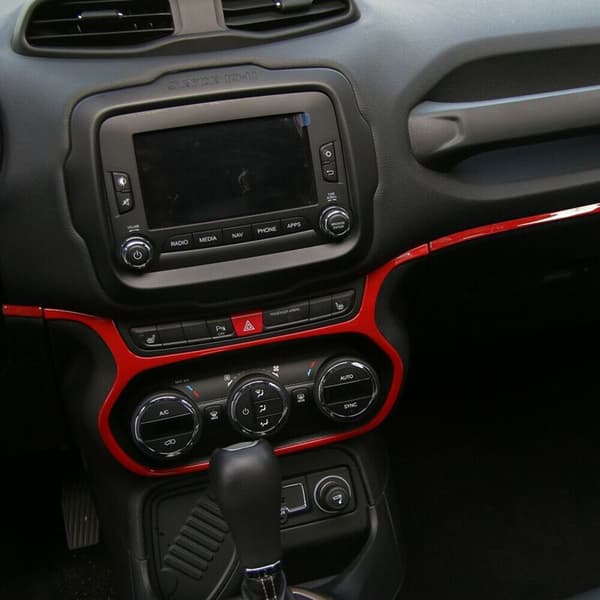 5 stk. bil rød dashbord dekor deksel trim tilbehør for 2015-2018