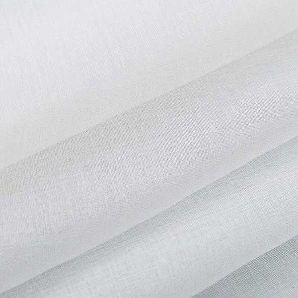 2 stk. Hvide Voile Gardin 140x183 cm med Semi-Transparent Øje i Linned Effekt Interiør Vinduesdekorationer til Moderne Stue Soveværelse Køkken