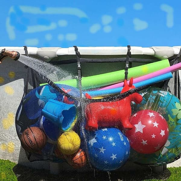 Pool Opbevaringspose - Stor Kapacitet Foldbar Krog Netpose, Swimmingpool Opbevaringspose, Multi-brug Netpose Til Oppustelige, Pool Legetøj, Flydere (1 stk)