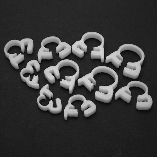 50 st 6 storlekar vita dubbla grepp nylon slangklämmor set 4.1-12.8 mm plast snäpp spärr sortiment kit