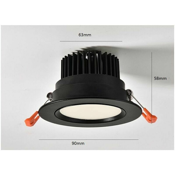 LaBlanc LED Nedfelt Spotlys, [Pakke med 4] 7W LED Nedfelt Spotlys Bad, 6000k Kald Hvit LED Nedfelt Spotlys Ekstra Flat 40° Justerbar Ce