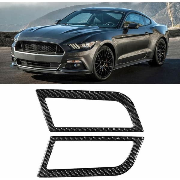 Interiørtilbehør Side Vent Trim Tilbehør Dashboard Side Vent Outlet Panel for 2015-2017 (Gloss Fiber Grain)