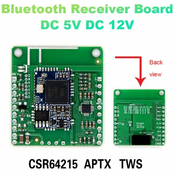 Bluetooth-vastaanotinlevy CSRA64215 Häviöllinen musiikki HiFi-vastaanotin APTXLL TWS-ääni auton Bluetooth-vastaanottimelle (DC 12V)