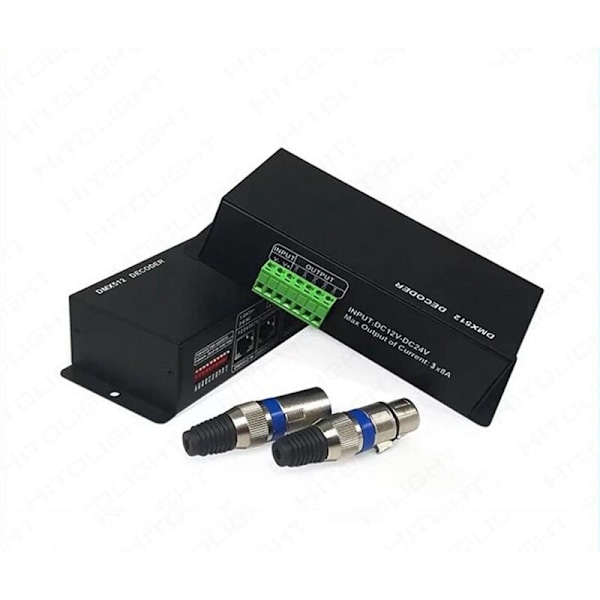 4-vejs RGBW DMX512 dekoder scenelys 4 kanaler x 8A DC12-24V med XLR-stik LED512 dekodercontroller