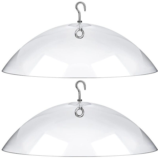 2-pack fågelmatare skyddande lock, skyddande kupol, regnskydd för hängande fågelmatare för trädgård