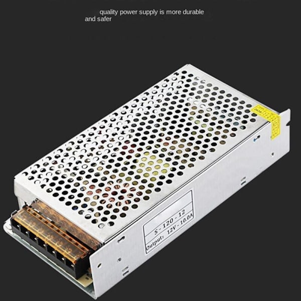 12V Strømomformer Strømadapter 12V 240W 10A DC Lyslist Strømadapter