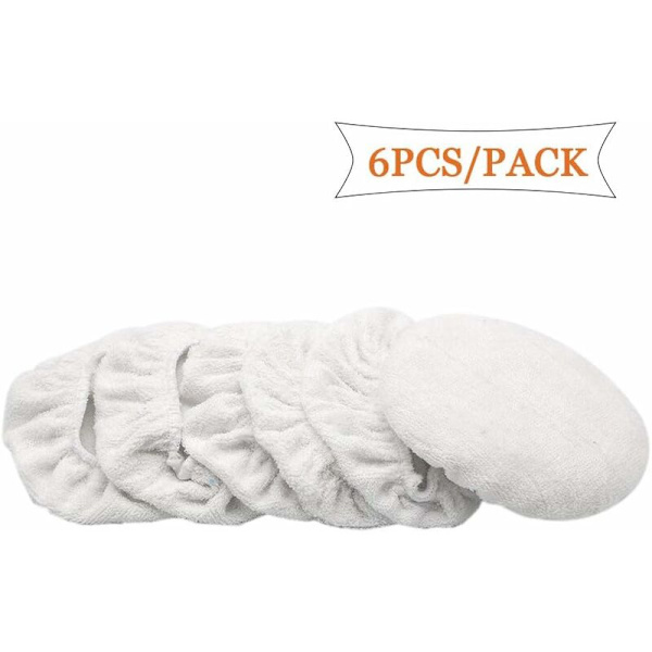 Poleringssvampar för bil (5 till 6 tum) Polerhuv - Mjuka Mircofiber Max Waxer Pads - Polerhuv för de flesta bilpolerare 6 st - Vit