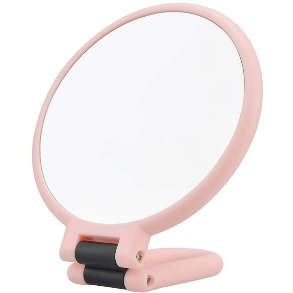 Folding Mirror for Travel Hand Held Mirror with Handle Foldable Double Sided Normal and 5X Magnification 360 Tabletop Mirror