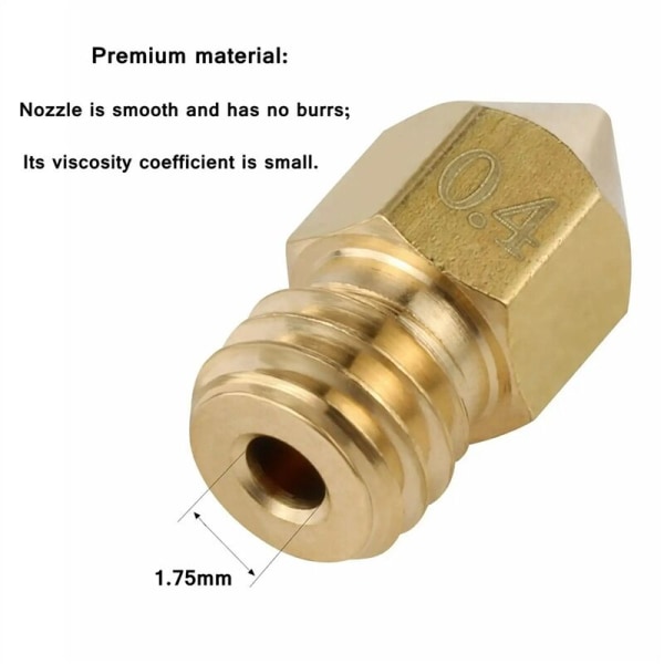 56 st 3D-skrivarmunstycken MK8-munstycken 3D-skrivarmunstycken i mässing 0,4 mm för -8/-10/ 3/ 3 V2/ 3S