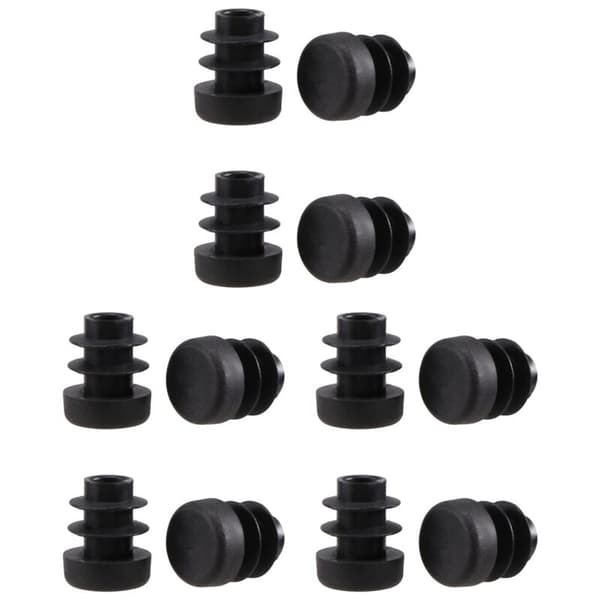 12 stk. Plast 12 mm Rør Endestykker Prop Rørindsats Prop Rund Sort