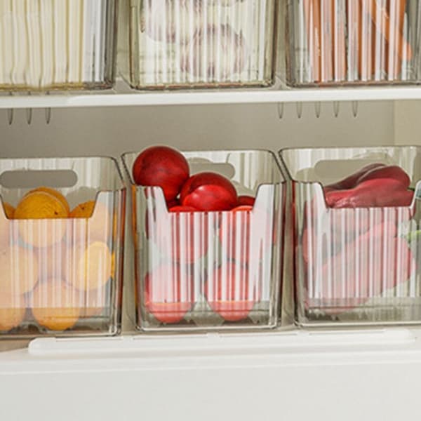 Kylförvaringslåda Sido Dörr Grönsaksskärare Frukt Diverse Förvaringslåda Förvaringsorganisatör Transparent Grå