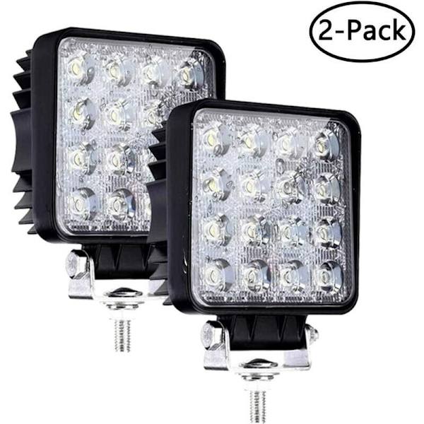 LED arbeidslys, 2 stk 48W flom LED lyslist for bil traktor lastebiler terrengkjøring SUV ATV båt 4