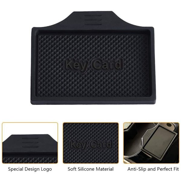 Til Model 3 Y Midterkonsol Kortholder Anti-Slip, Blød Silikone Kopholder Pad Sort
