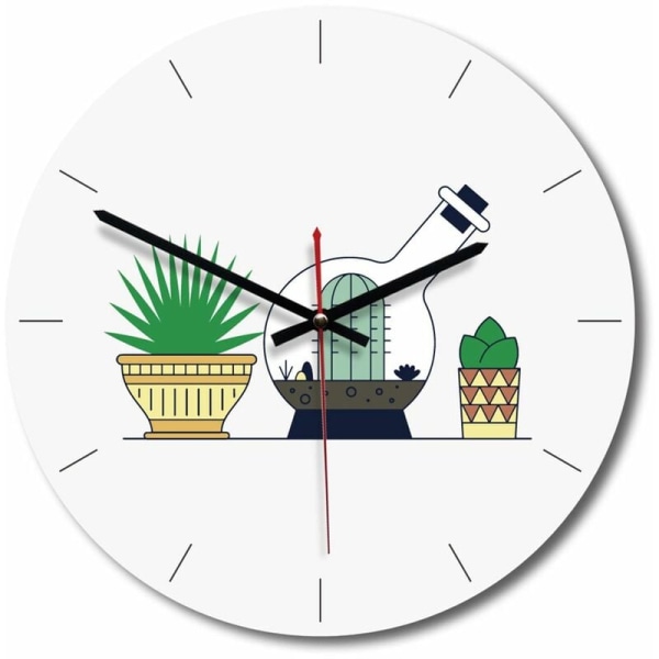 Wall clock, , retro acrylic art clock, cactus A