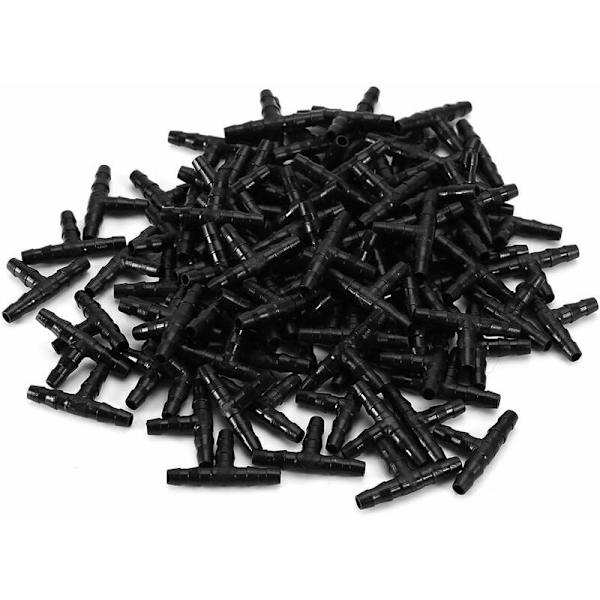 Sprinkler T-Slange Barb Slangetilkobling Tee Kobling Dryppsystem For Patio, Plen, Hage Og Landbruk 100stk